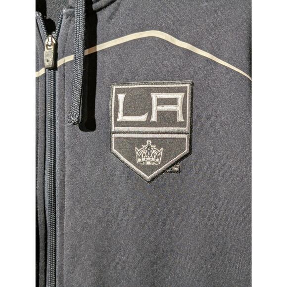 Vintage Bauer LA Kings Black Full Zip Hooded Jacket Men's Size Approx. L - Picture 7 of 13